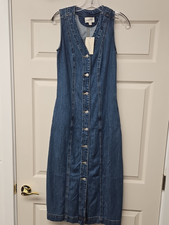 Universal Thread Dresses & Skirts - Sleeveless Button-Front Denim Dress - Dark Blue Universal Thread